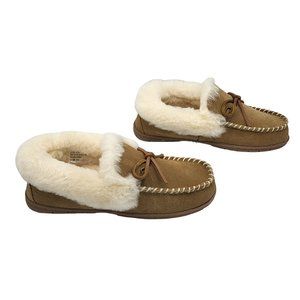 Vermont Country Store Slippers Womens Size US 8M Chestnut Leather Scuffs Brown